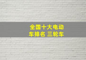 全国十大电动车排名 三轮车